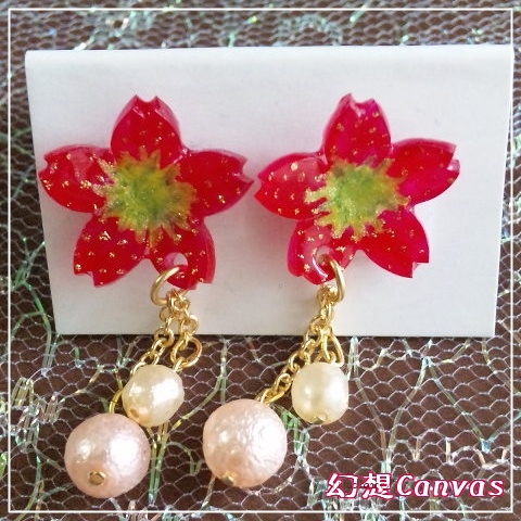 苺桜ピアス