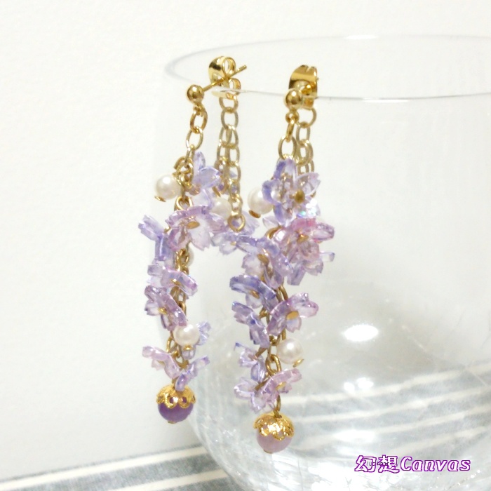 しだれ夜桜ピアス