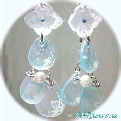 キラキラ雨粒ピアス
