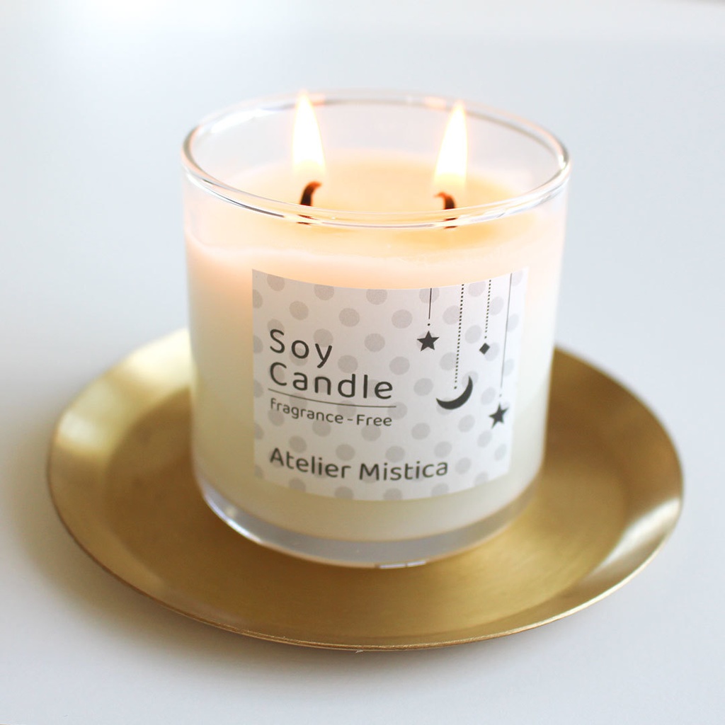 Atelier Mistica – Soy Candle Fragrance Free / 穏やかな時間を照らす灯り/ギフトにもおすすめ【手作りソイキャンドル】