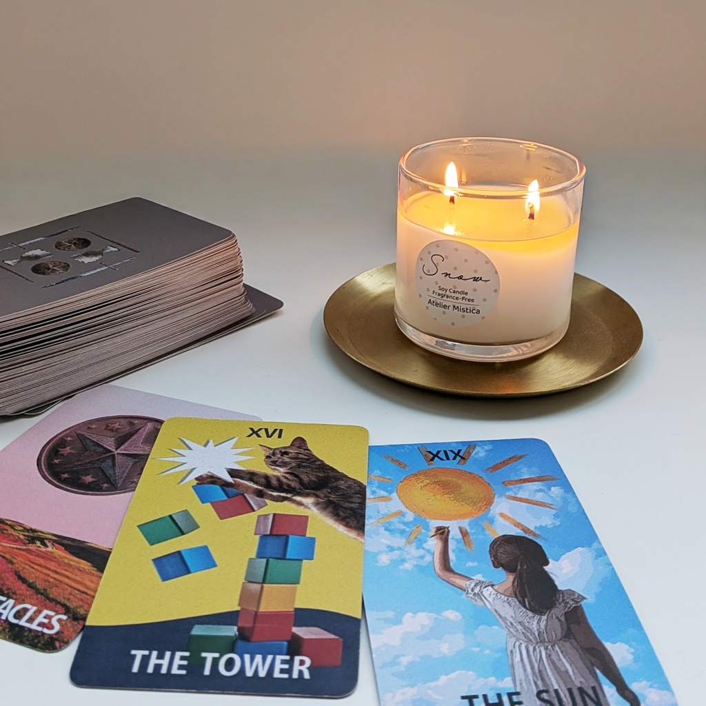 【無香料】Atelier Mistica Soy Candle Fragrance Free 「Snow」/穏やかな時間を照らす灯り/ギフトにもおすすめ/手作りソイキャンドル