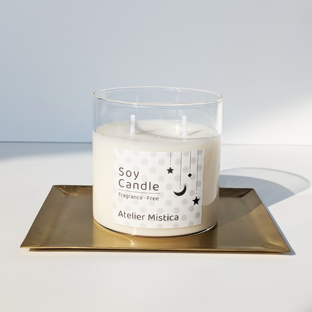Atelier Mistica – Soy Candle Fragrance Free / 穏やかな時間を照らす灯り/ギフトにもおすすめ【手作りソイキャンドル】