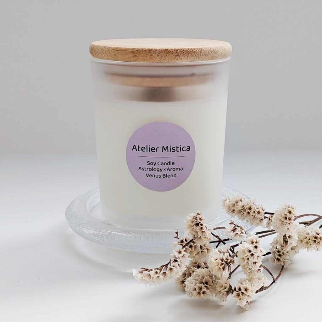 Atelier Mistica Soy Candle Astrology × Aroma ( Moon Blend)/内省のための灯り/ギフトにもおすすめ/手作りソイキャンドル
