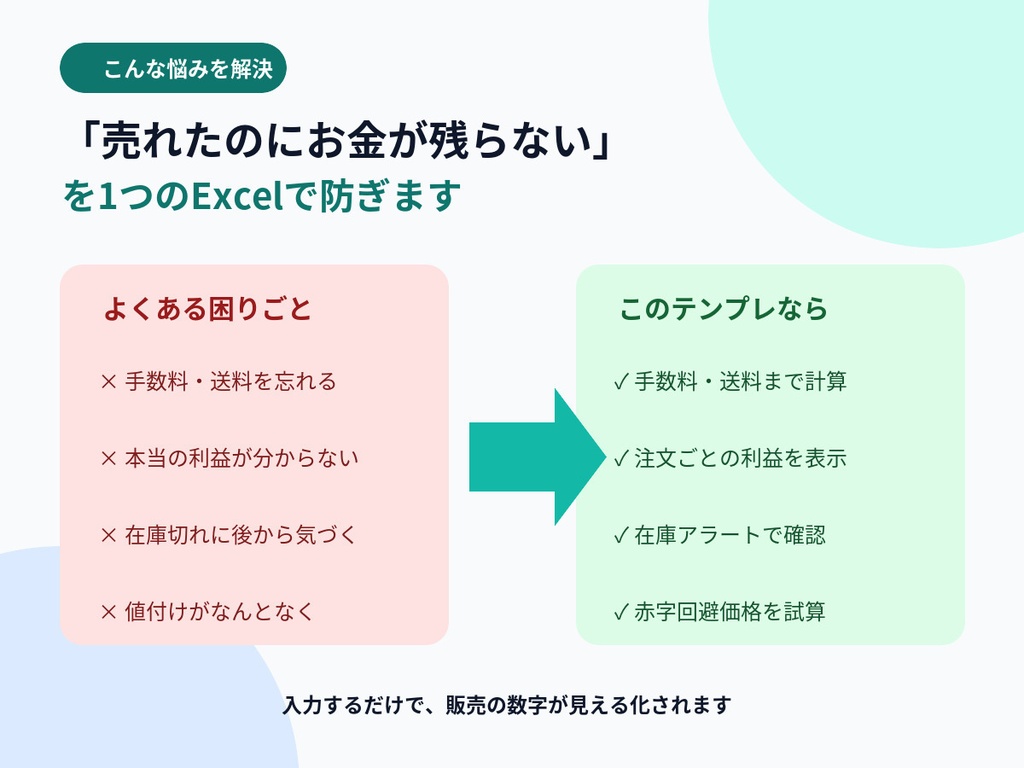 【Excel】売上・経費・利益が自動でわかる管理表|ハンドメイド・副業向け