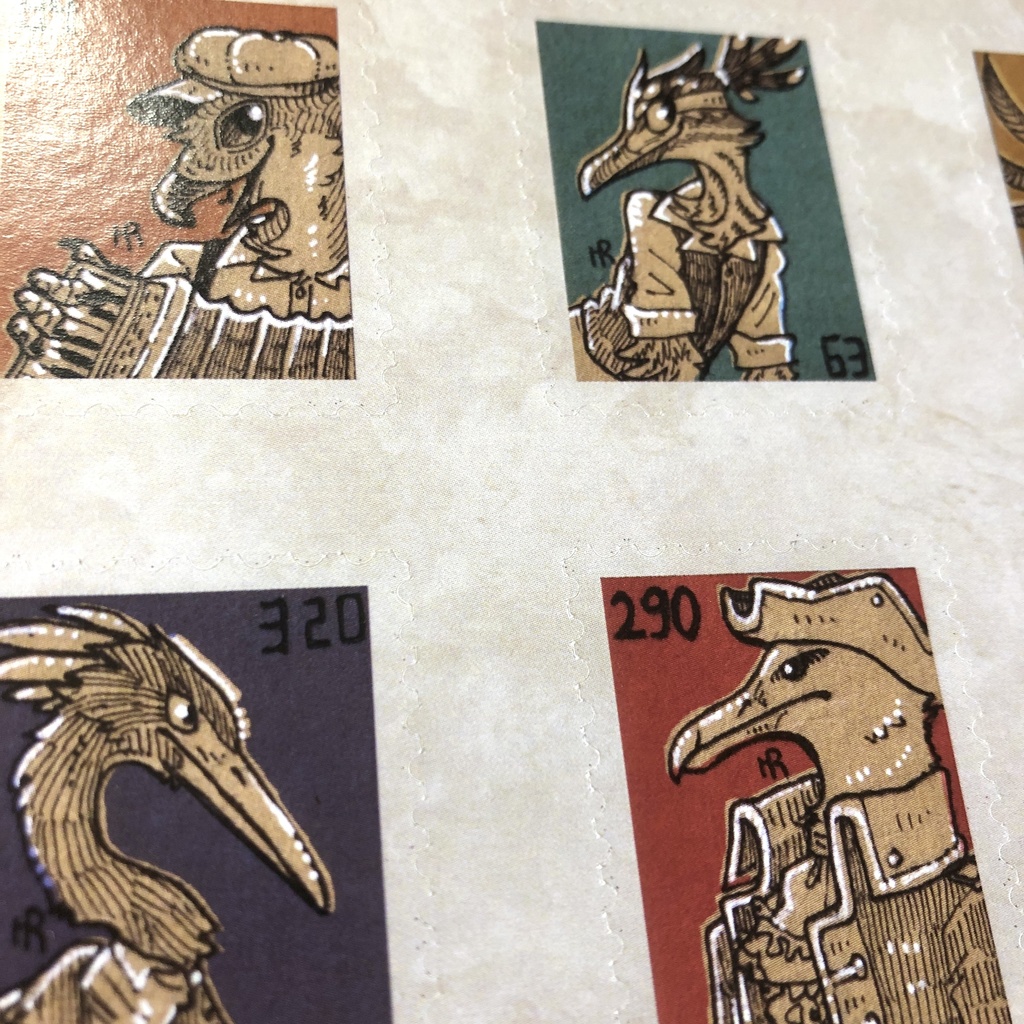 鳥人切手シール(10枚セット)