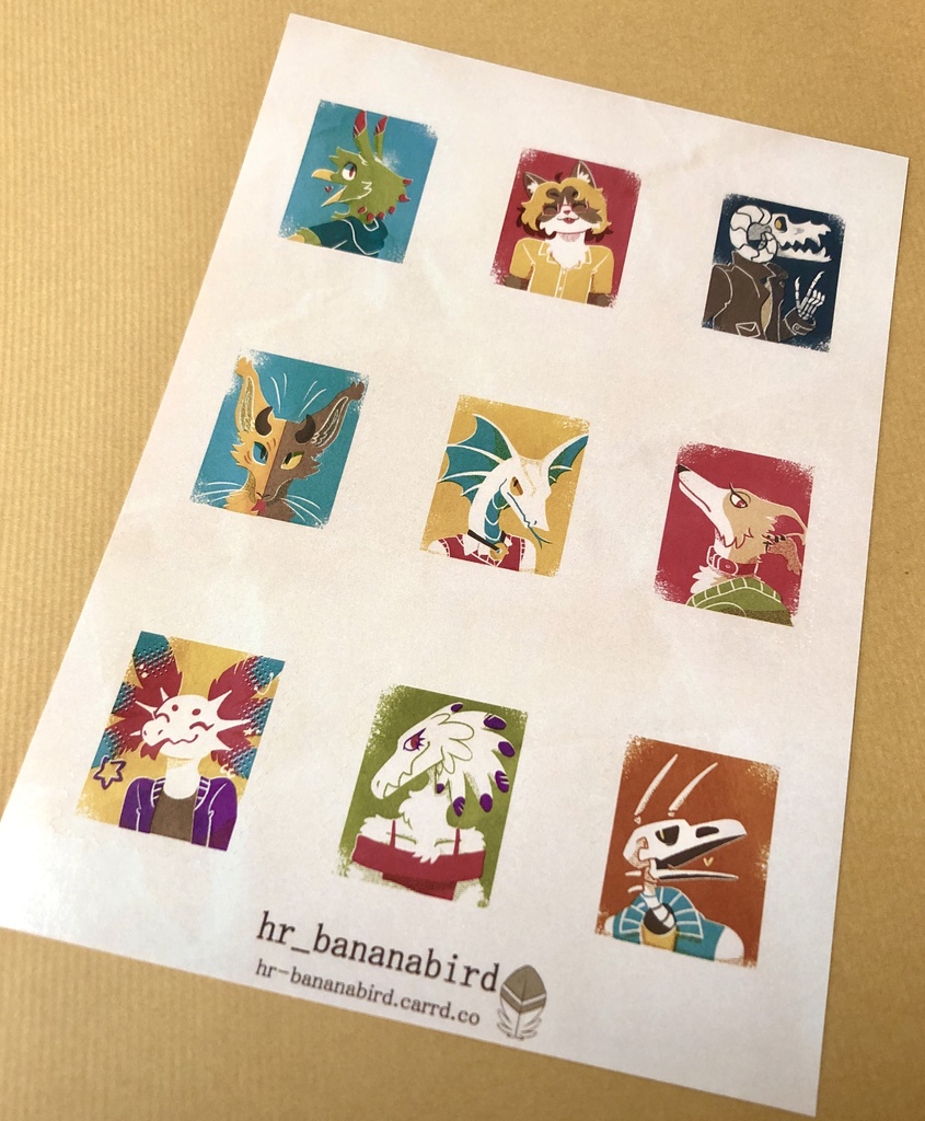 創作キャラ切手シールシート/ OC Post Stamp Sticker Sheet