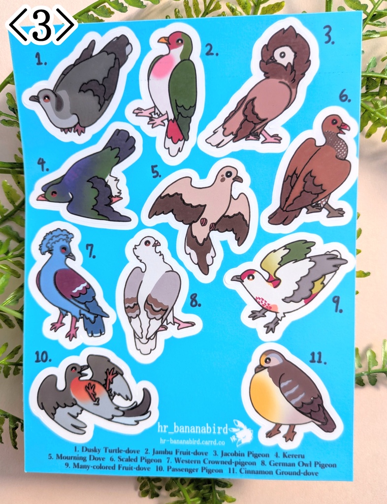 鳩ステッカーシート / Pigeon Sticker Sheets
