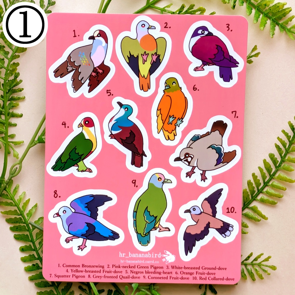 鳩シールセット / Pigeon Sticker Sheets