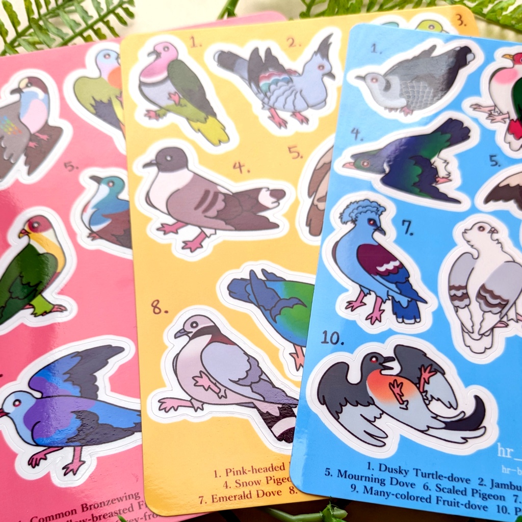 鳩シールセット / Pigeon Sticker Sheets