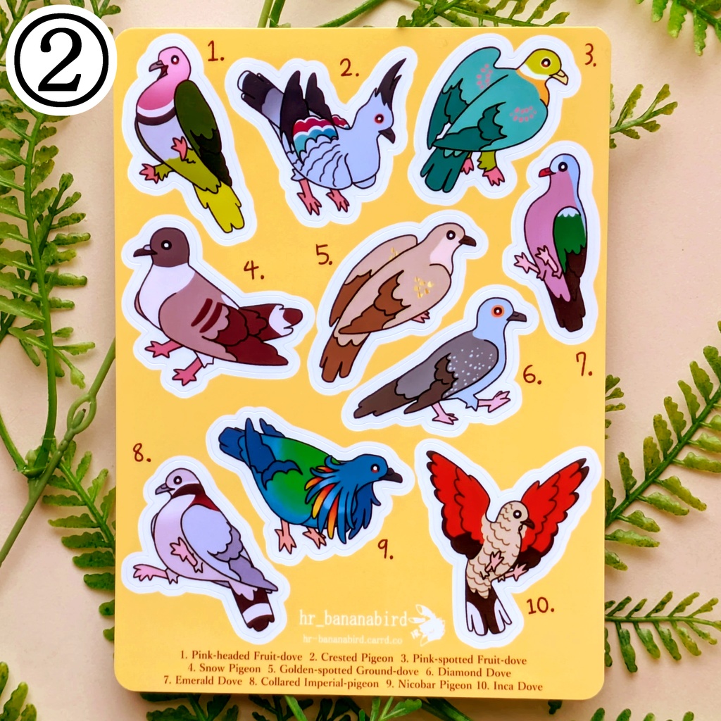 鳩シールセット / Pigeon Sticker Sheets