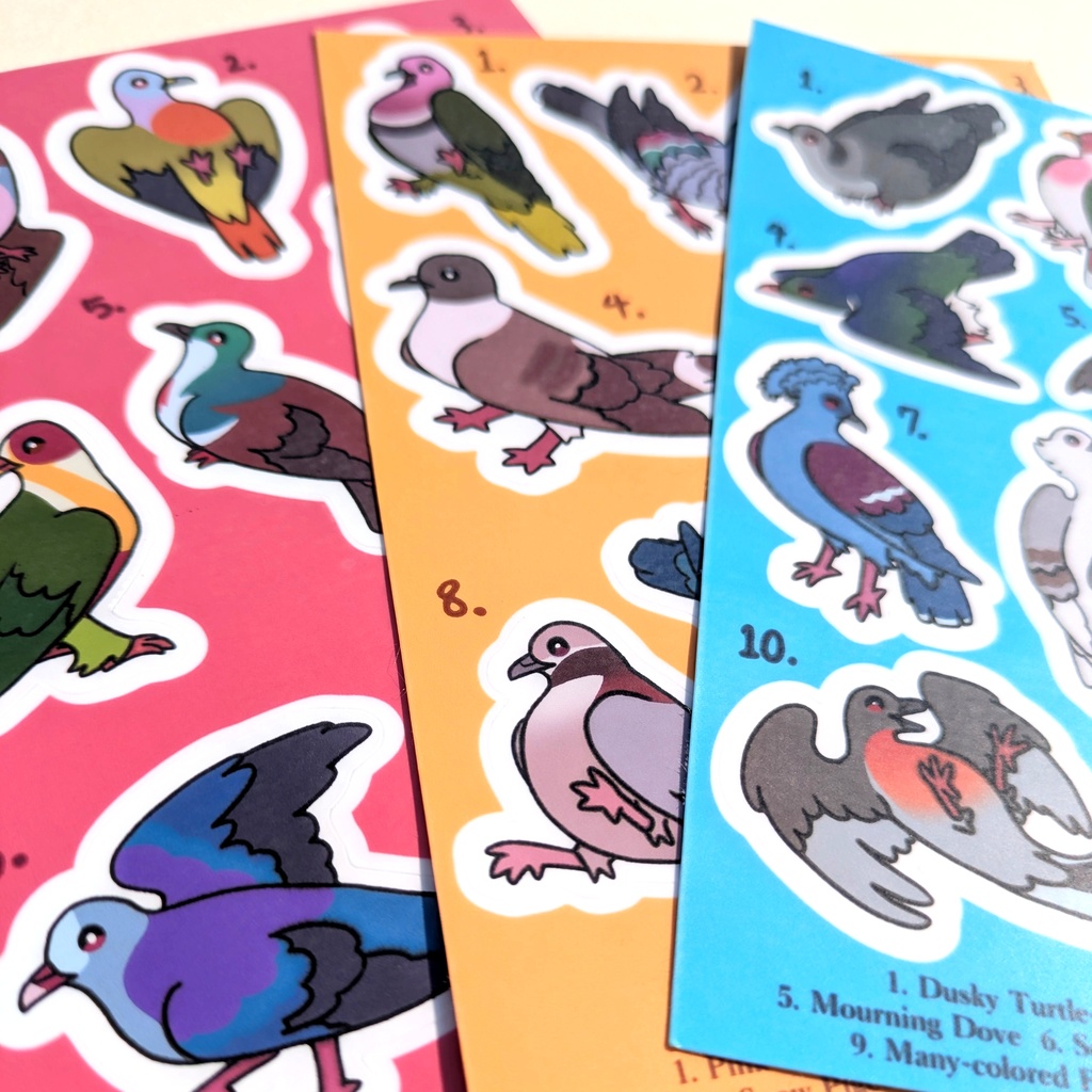 鳩ステッカーシート / Pigeon Sticker Sheets