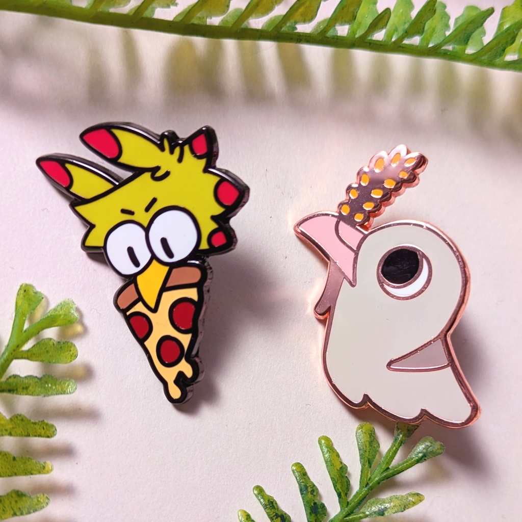 ピザ＆鳩ピンバッジ / Pizza & Dove Pin