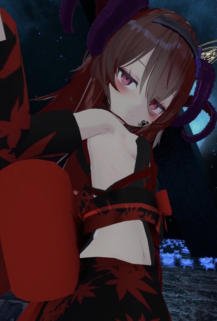 「幽狐族のお姉様」用衣装 和風創衣《宵紅》/《蒼月》