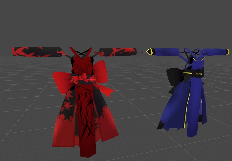 「LSbody」用衣装 和風創衣《宵紅》/《蒼月》