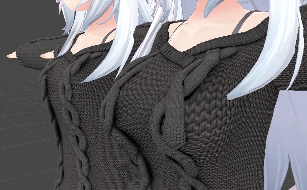 狐雪ちゃん用衣装 「オープンショルダーセーター and 見せパン」