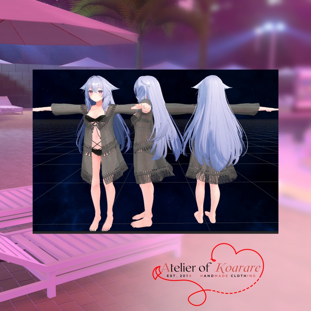 桔梗ちゃん用衣装 「プールサイドガウン&大人な水着」