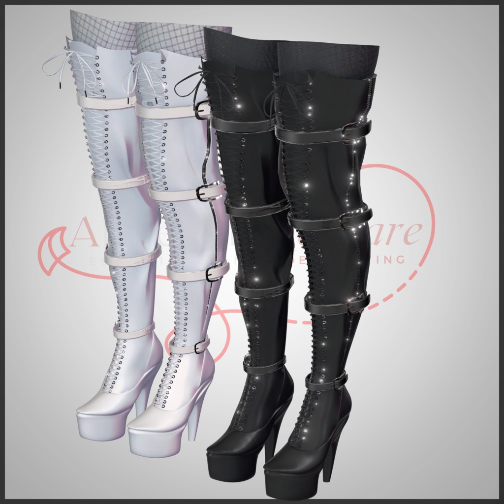 7アバター対応「エナメルサイハイブーツ」