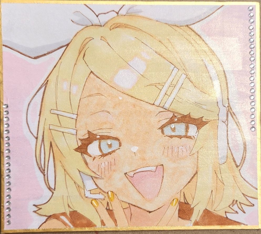 VOCALOID 鏡音リン 手描き色紙