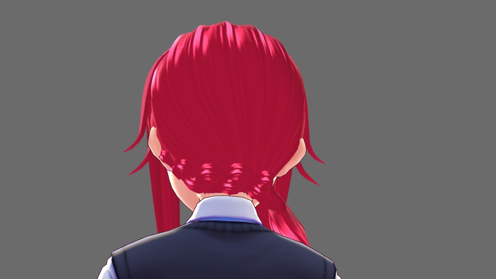 【Vroid】ローサイドポニーテール【ヘアプリセット】