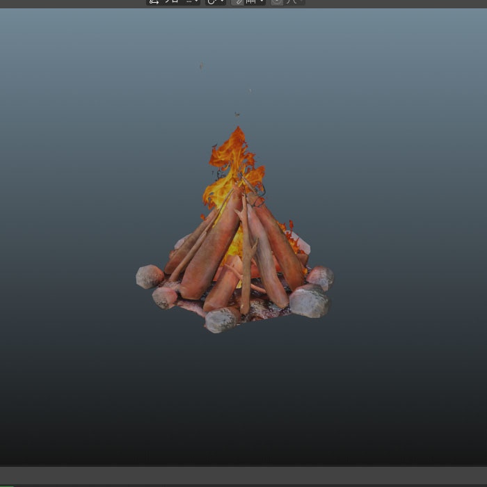 キャンプファイヤー　blender　アニメーションあり