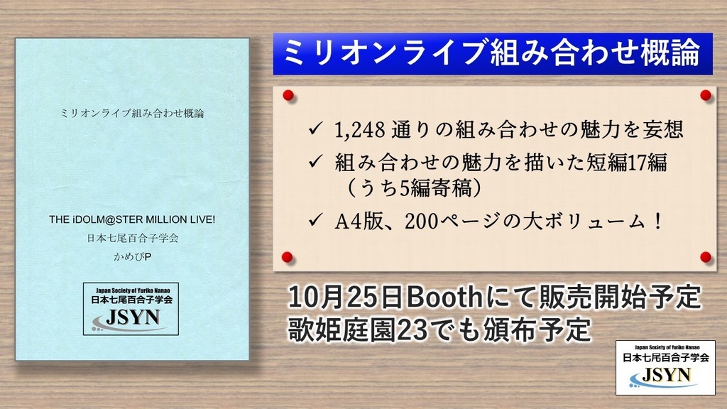 【冊子】ミリオンライブ 組み合わせ学概論