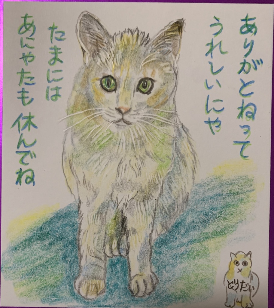 かんしゃするねこのえ　1054