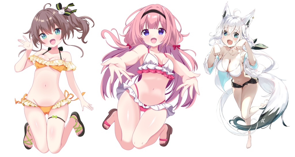 【非公式】夏色まつり水着＆周央サンゴ水着＆白上フブキ水着【アクリルスタンド】