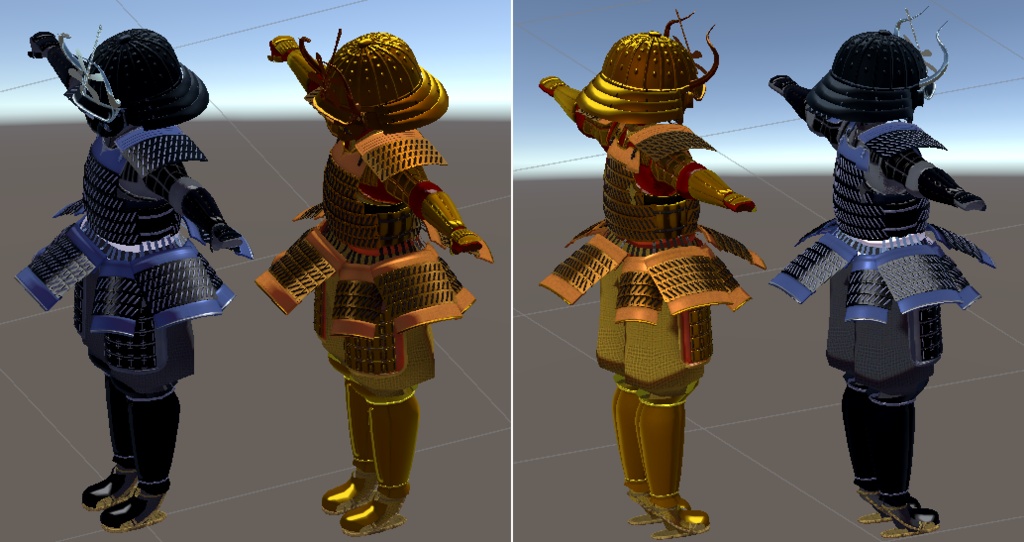 VRC想定日本刀モデル「秋茜」+【リミリア、エルキュナ2、しなの対応】当世具足