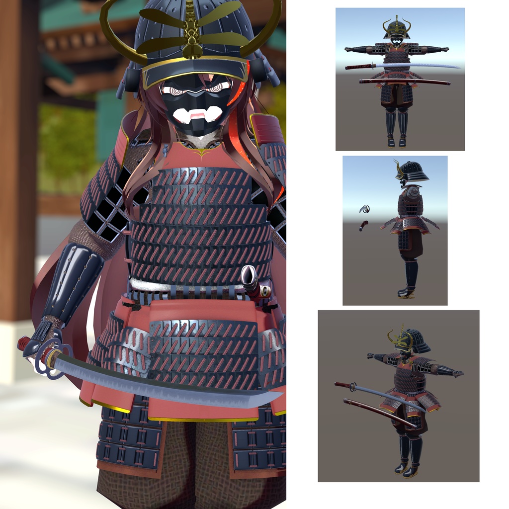 VRC想定日本刀モデル「秋茜」+【リミリア、エルキュナ2、しなの対応】当世具足