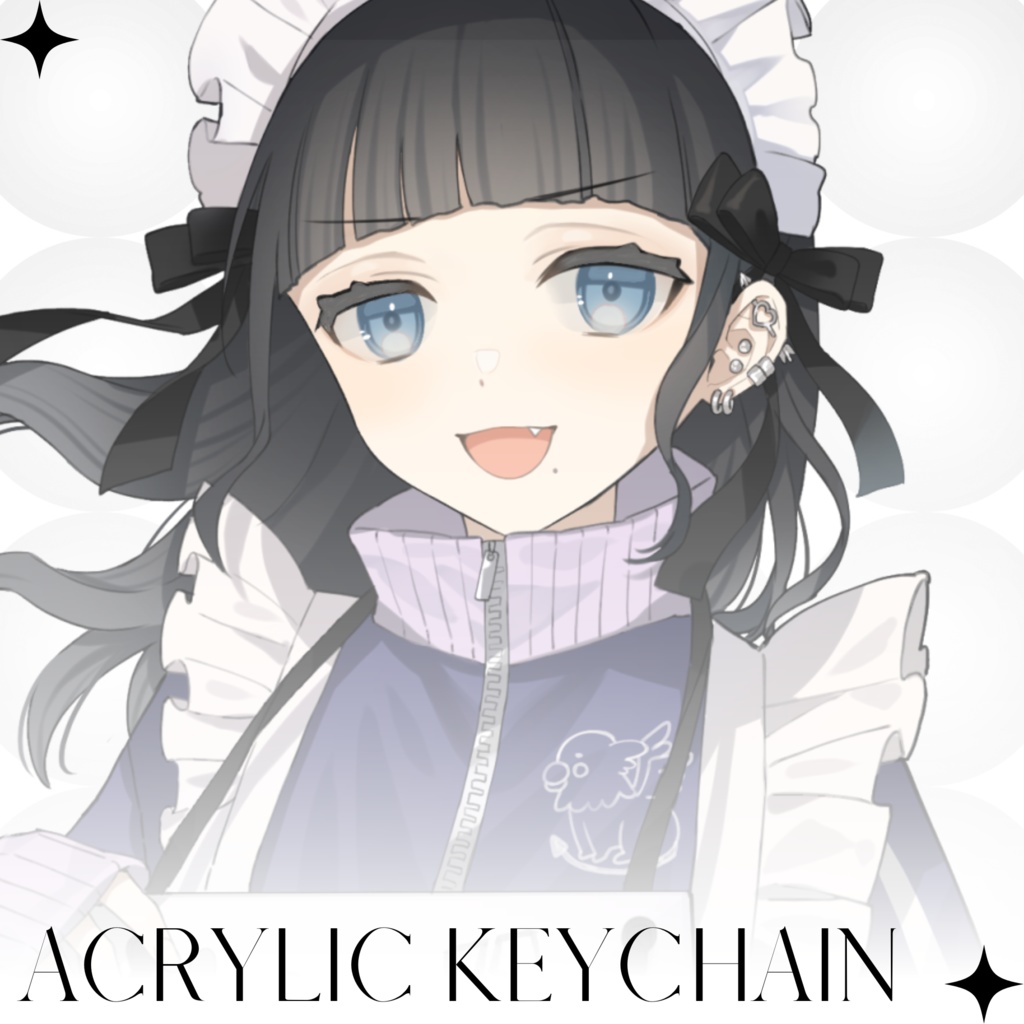 【花町ムル】モノトーンアクリルキーホルダー