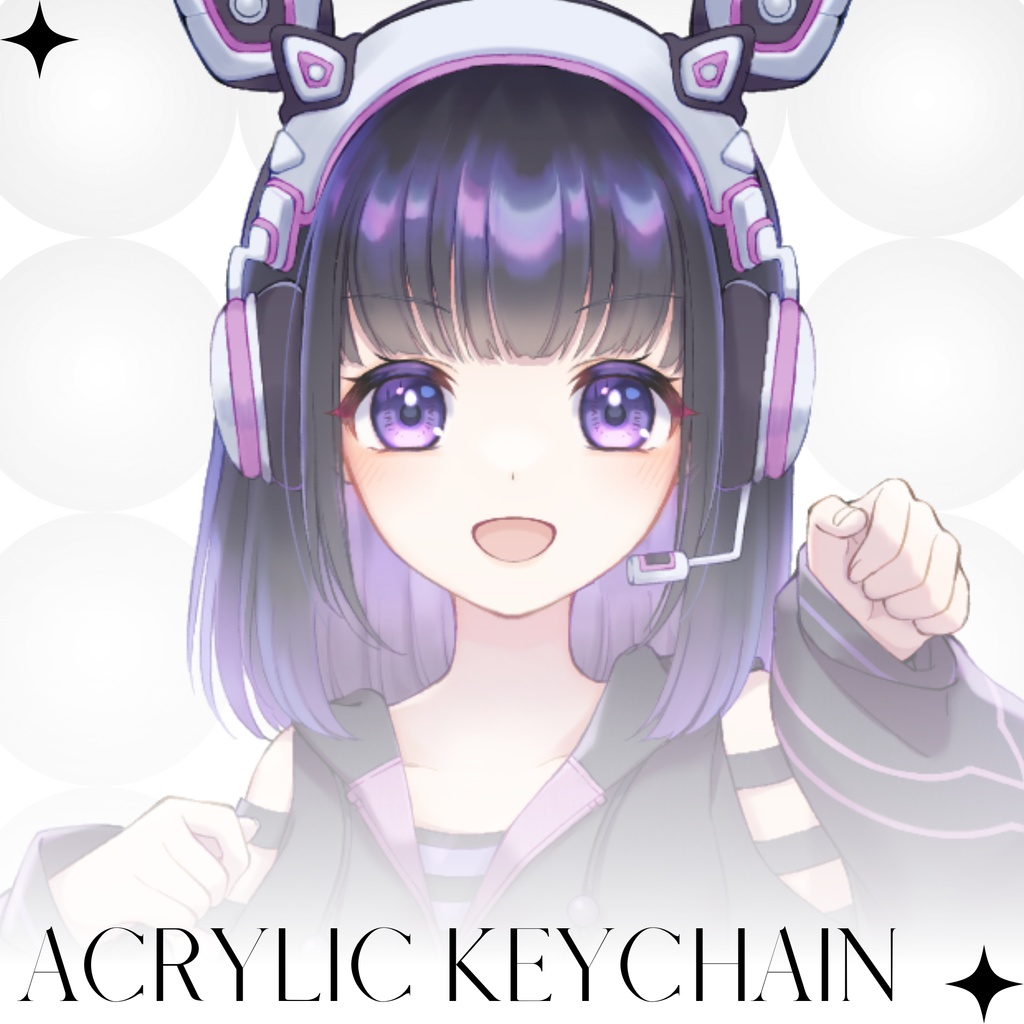 【癒月ゆうな】モノトーンアクリルキーホルダー