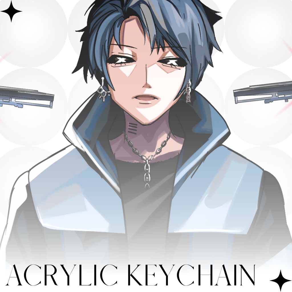 【無彩仁】モノトーンアクリルキーホルダー