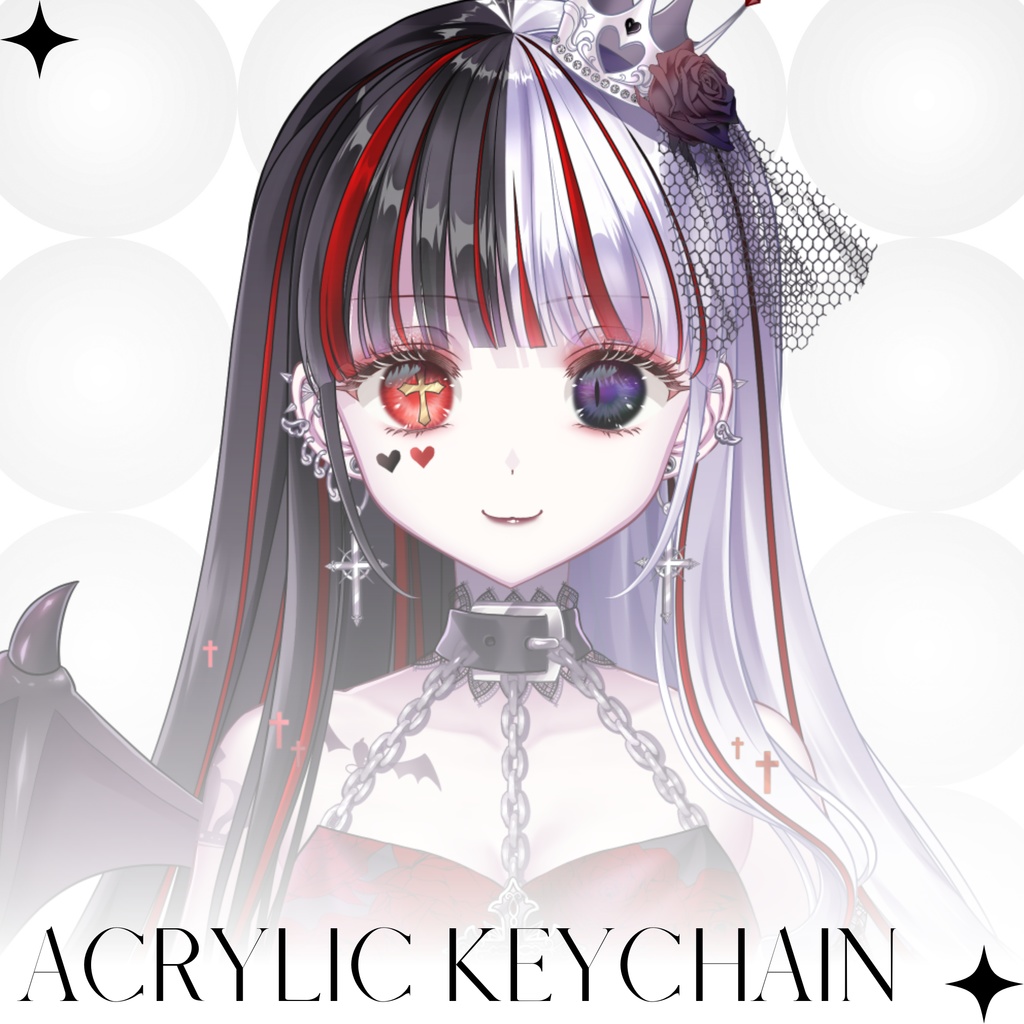 【夢魅らず】モノトーンアクリルキーホルダー　