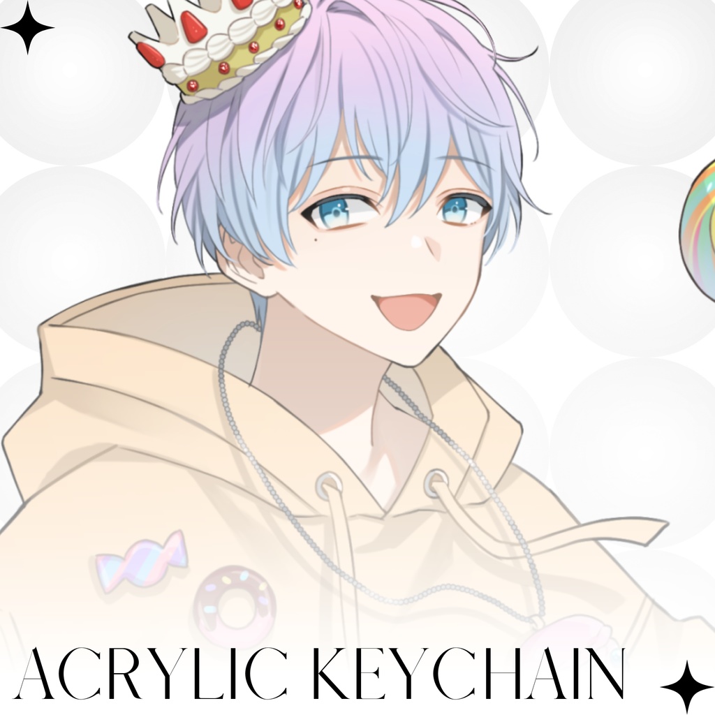 【風海花りん】モノトーンアクリルキーホルダー　