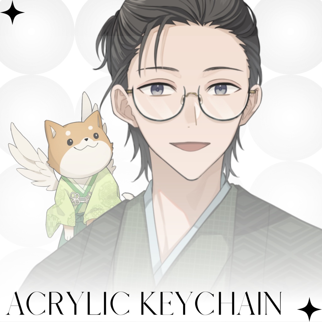 【戌鳴茶壱】モノトーンアクリルキーホルダー