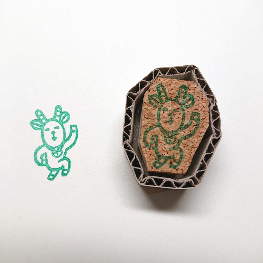 ヤギの消しゴムはんこ