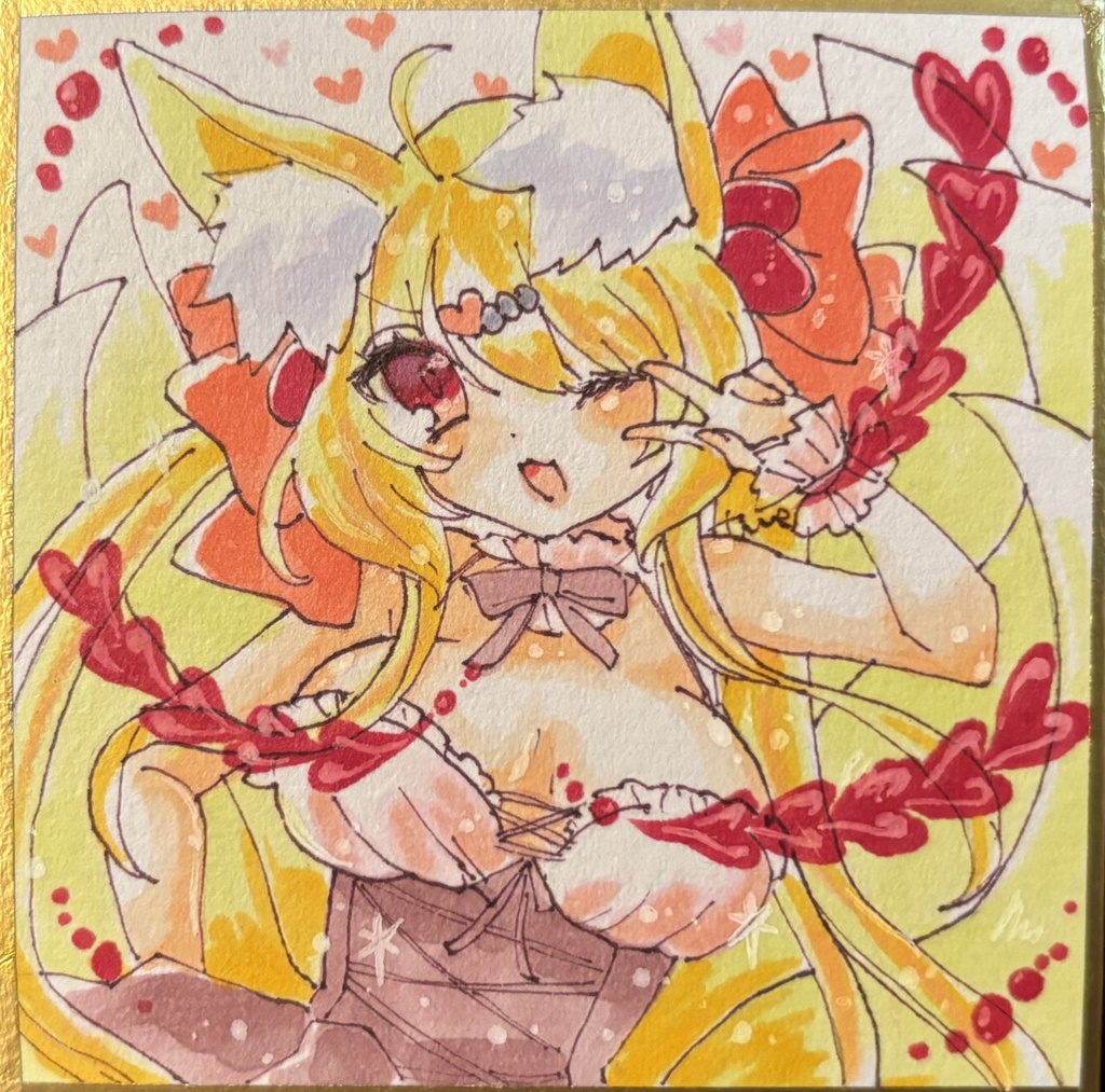 うちの狐☆豆色紙原画