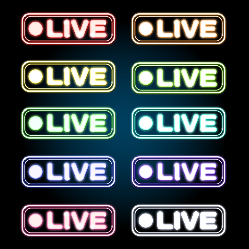 【●LIVE】ネオンカラー LIVEアイコン サムネイルなどに!