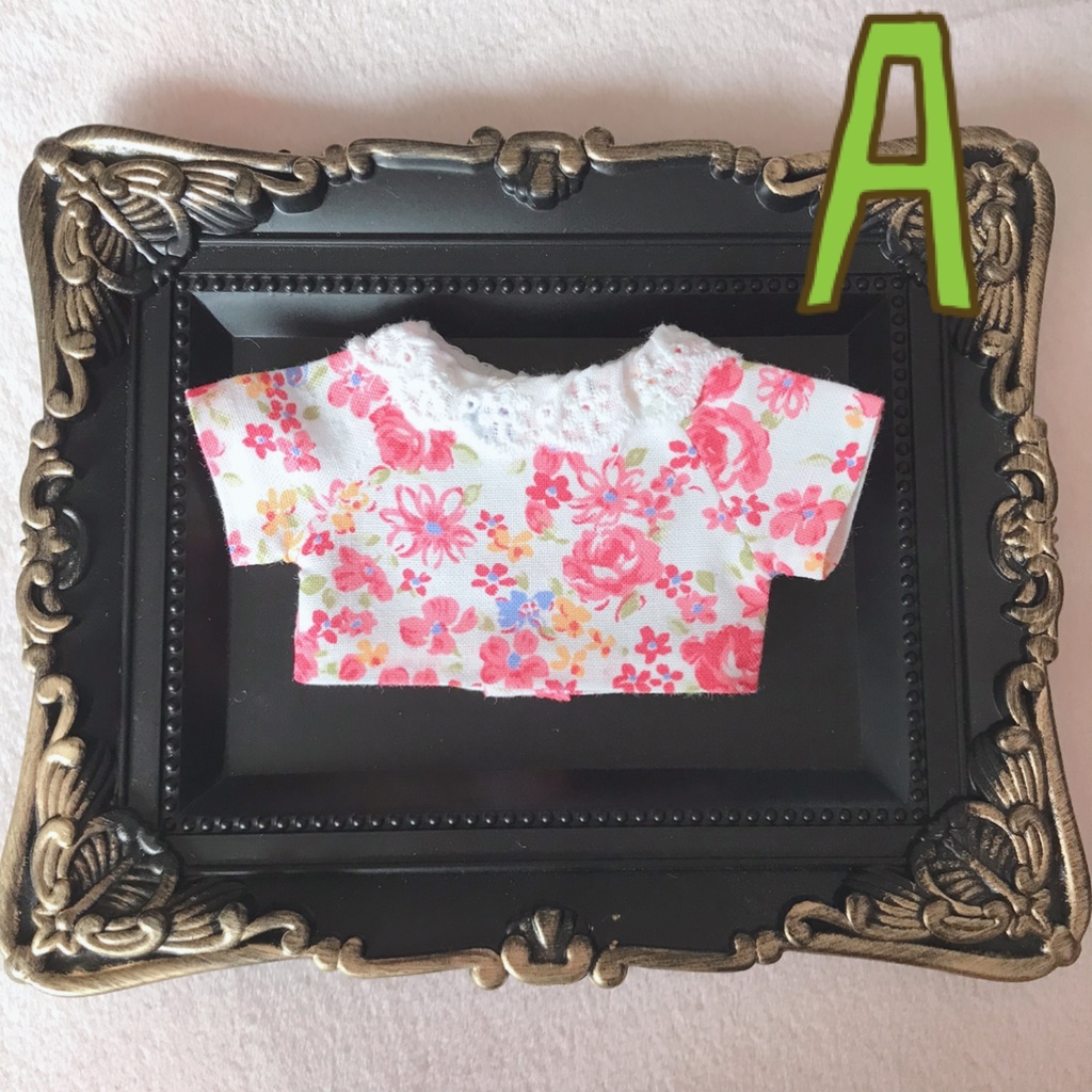 レース襟トップス