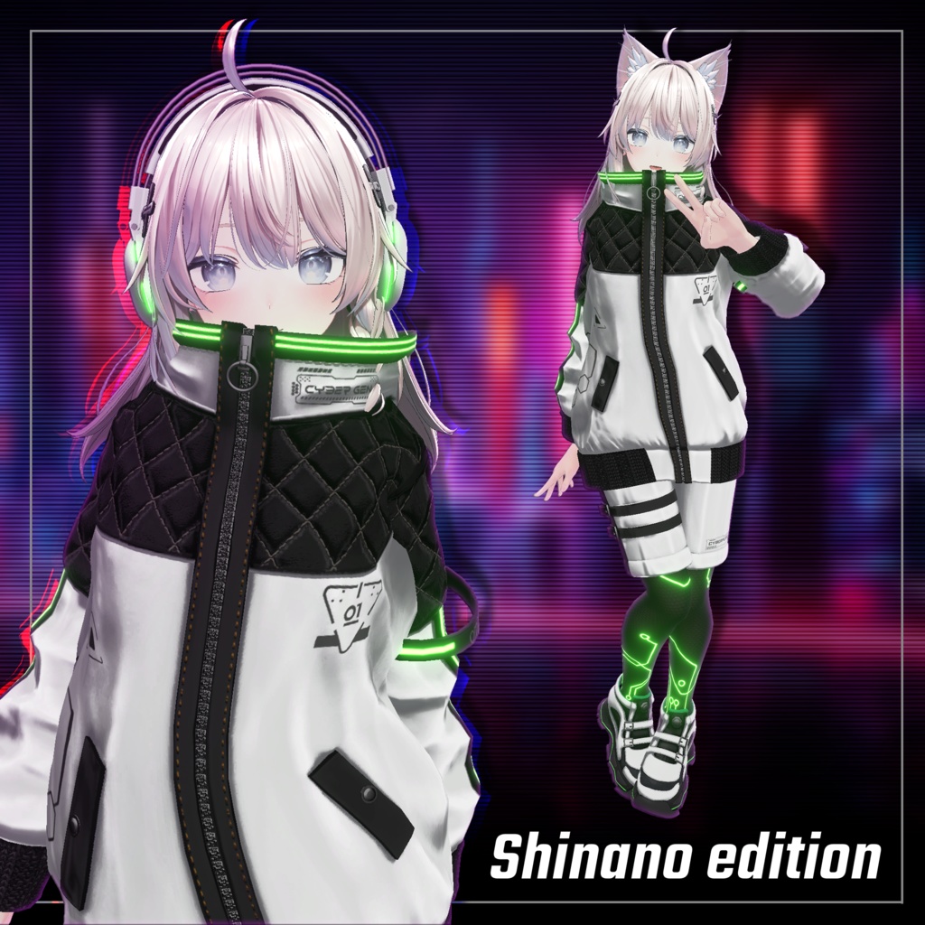 📢セール中📢 Blue Monday 【8アバター対応 サイバーパンク・パーカー衣装】