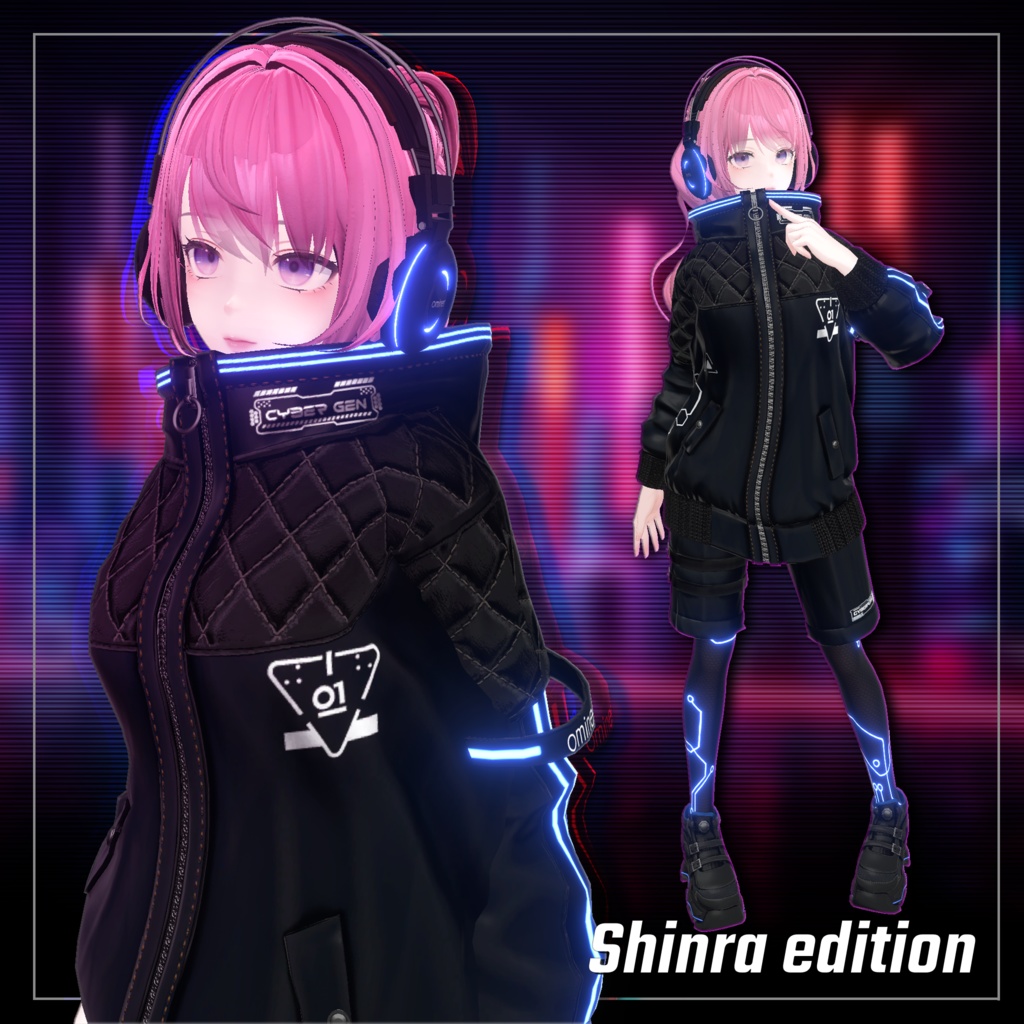 📢セール中📢 Blue Monday 【8アバター対応 サイバーパンク・パーカー衣装】