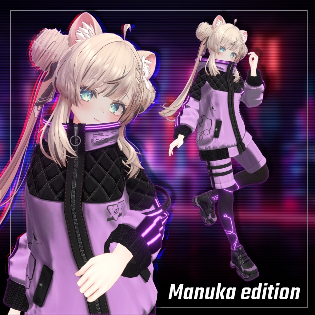 📢セール中📢 Blue Monday 【8アバター対応 サイバーパンク・パーカー衣装】