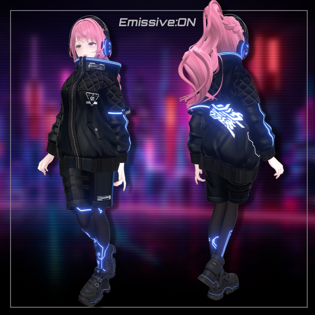 📢セール中📢 Blue Monday 【8アバター対応 サイバーパンク・パーカー衣装】