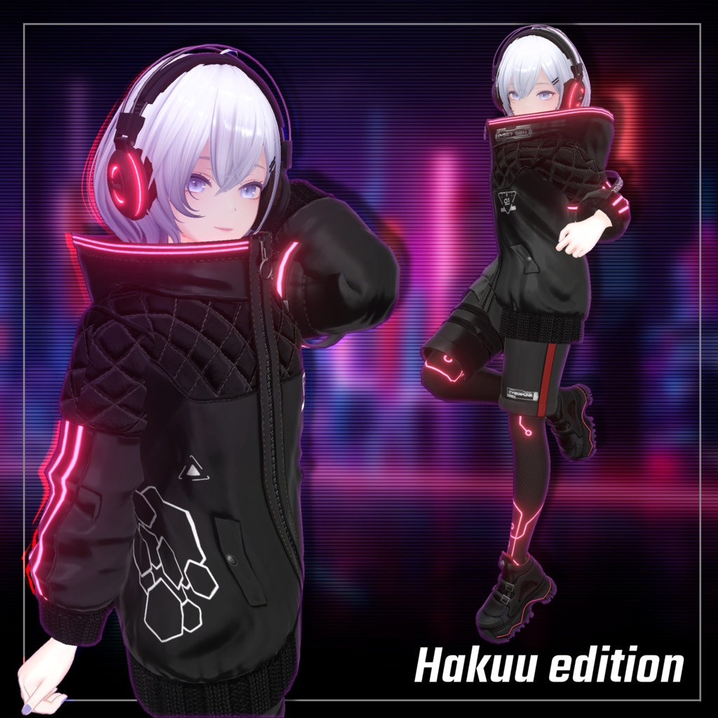 📢セール中📢 Blue Monday 【8アバター対応 サイバーパンク・パーカー衣装】