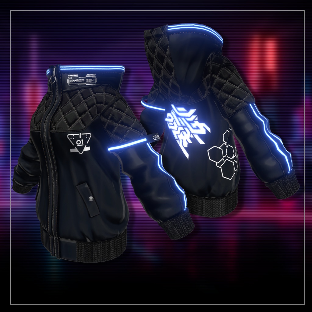 📢セール中📢 Blue Monday 【8アバター対応 サイバーパンク・パーカー衣装】