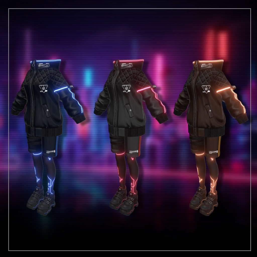 📢セール中📢 Blue Monday 【8アバター対応 サイバーパンク・パーカー衣装】