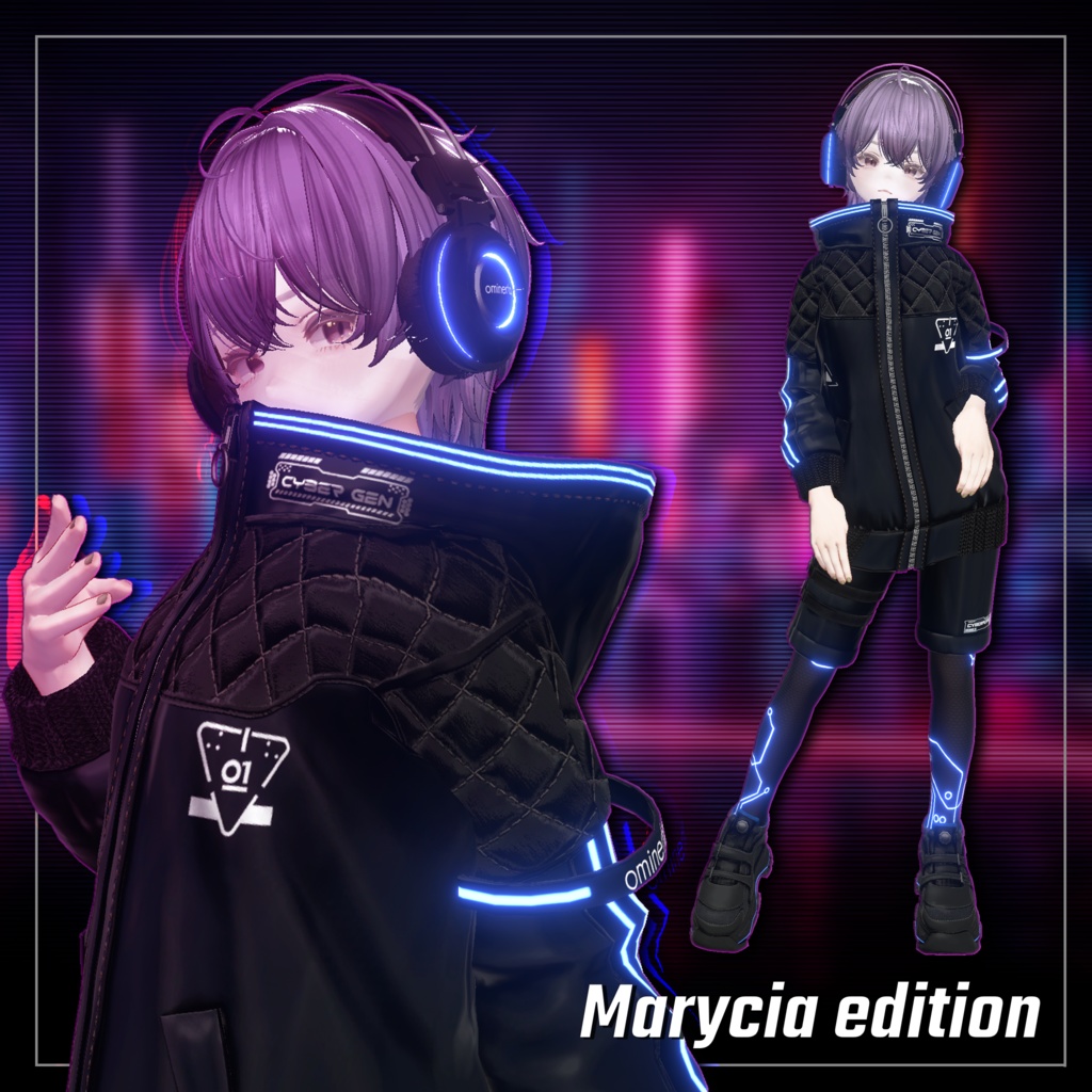 📢セール中📢 Blue Monday 【8アバター対応 サイバーパンク・パーカー衣装】