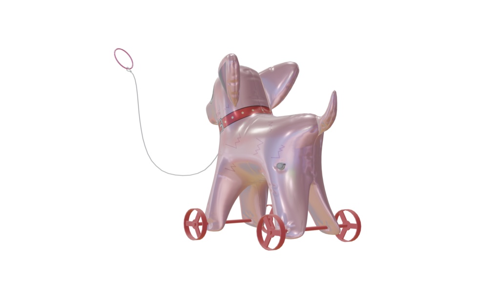 ローポリ犬風船くんとお散歩セット