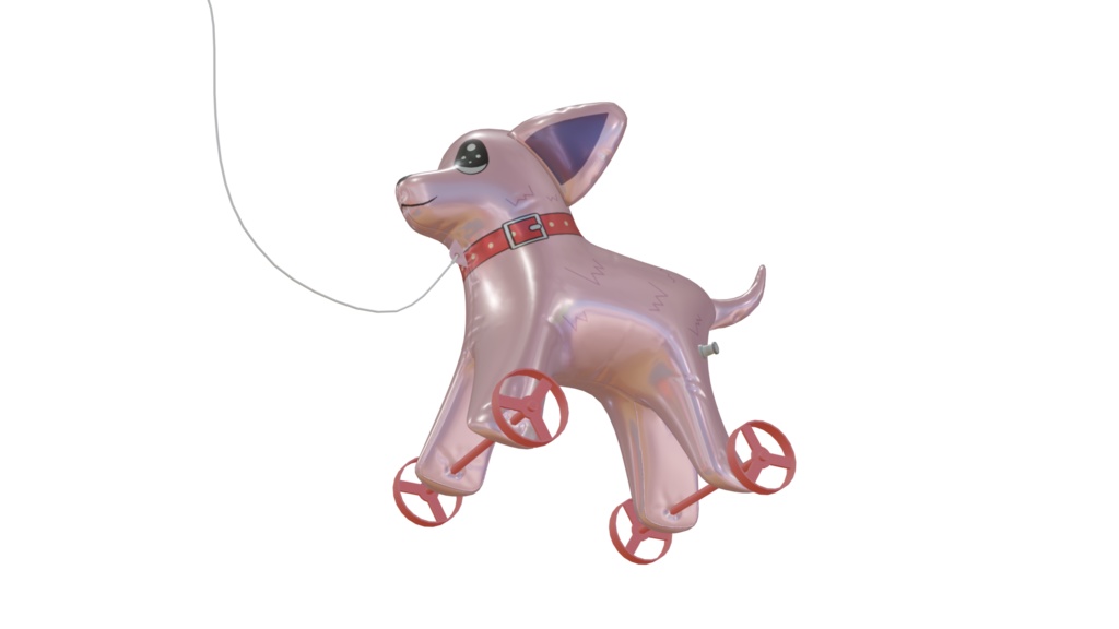 ローポリ犬風船くんとお散歩セット