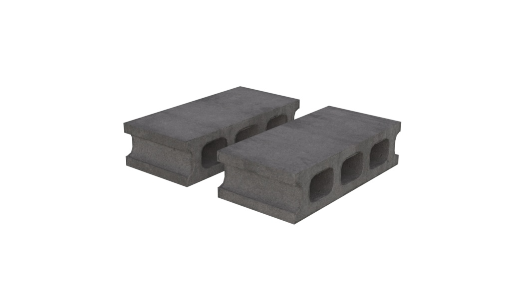 コンクリートブロック　3Dアセット